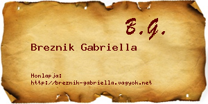 Breznik Gabriella névjegykártya